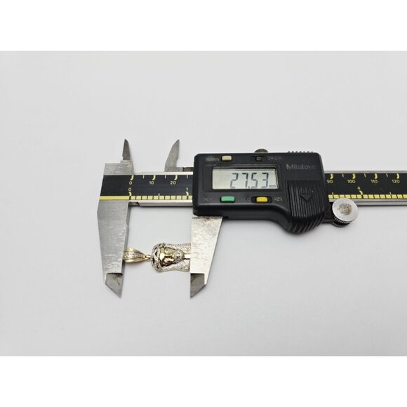 Unique 10K Karat Solid Yellow Gold Religious Jesus Head Diamond Charm Pendant - Picture 11 of 12